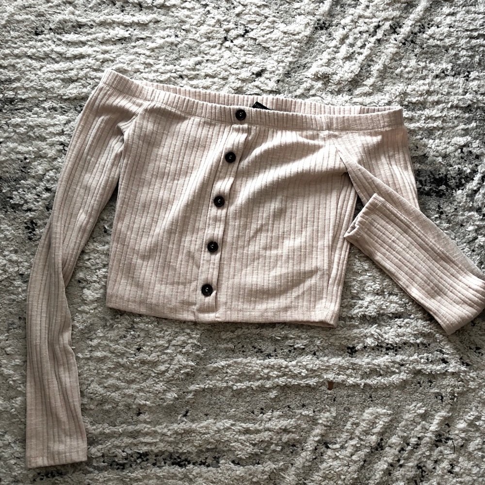 Long sleeve off the shoulder top